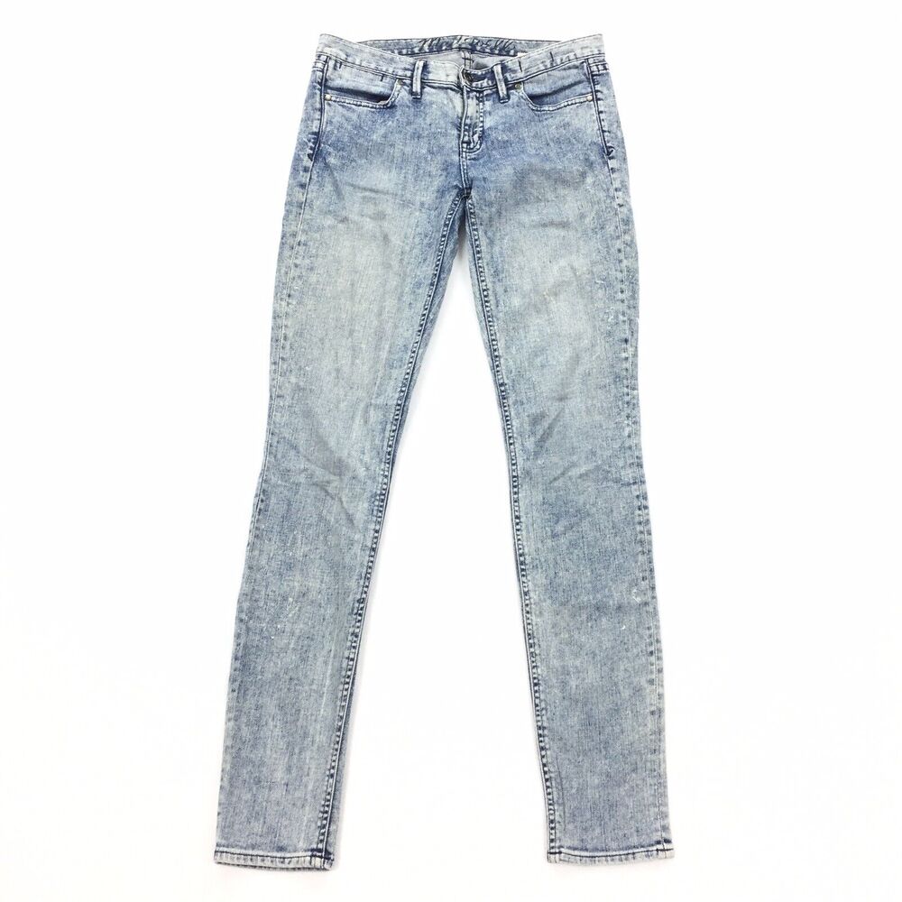 Madewell 37s Super Skinny Jeans Size 26 x 32 Womens Acid Wash Distressed Denim